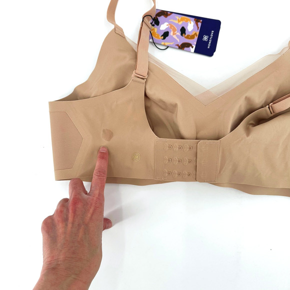 Honeylove Womens Crossover Wireless Bra Size XL Tan Padded Comfort Adjustable - Picture 3 of 4